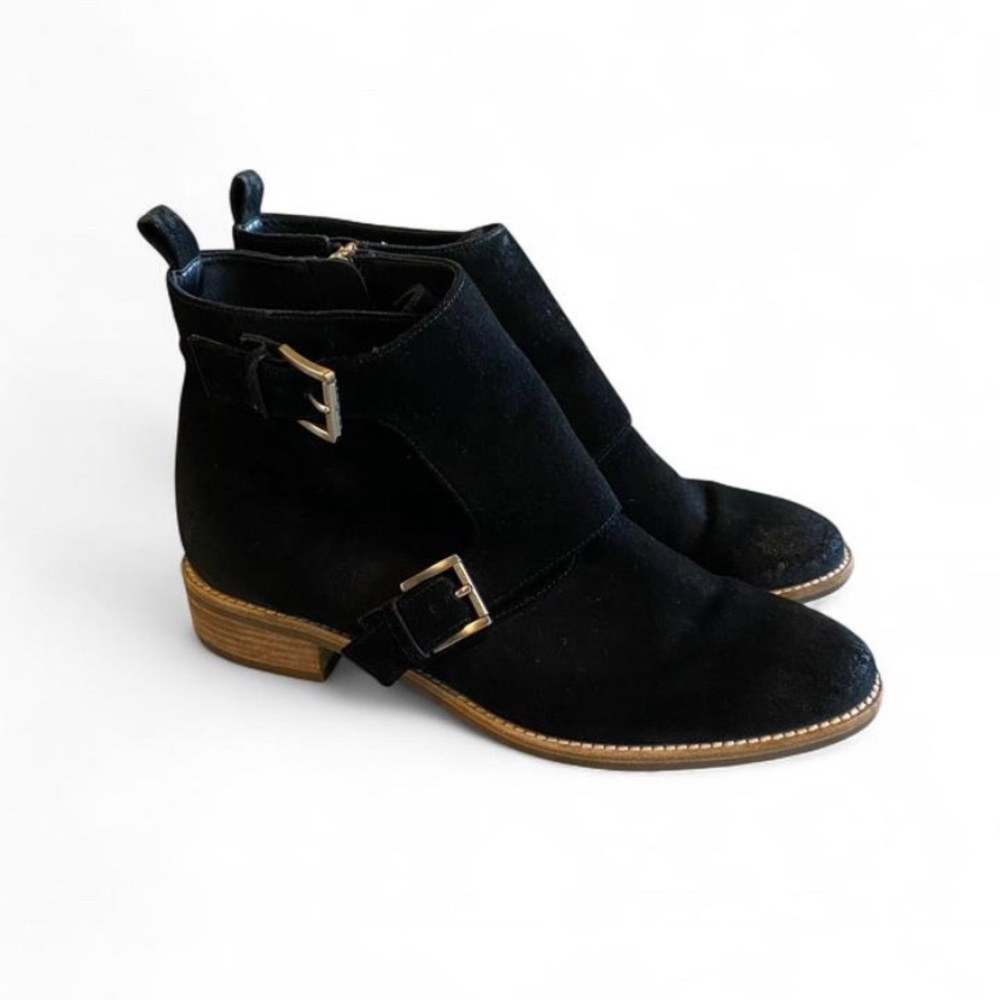 Michael Kors Black Ankle Boots with Buckle Detail